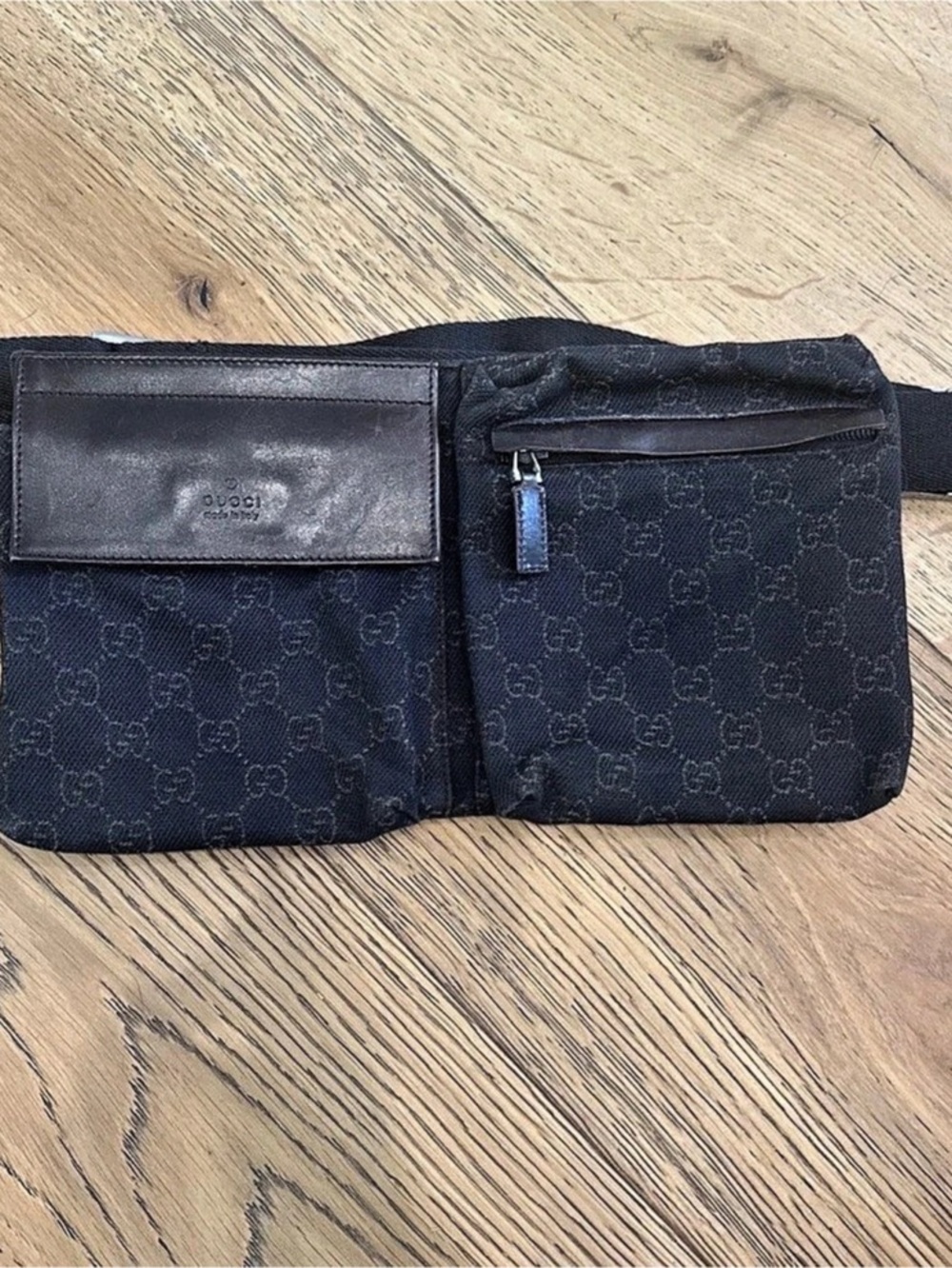 Gucci GG Canvas Double Pocket Belt Bag Shoulder Bag